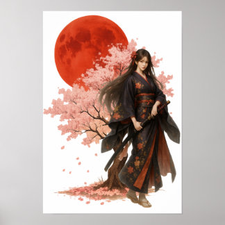 Vacker krigare | Orientalisk japansk konst Poster