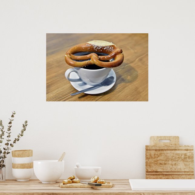 Vacker kringla med kaffe poster (Kök)
