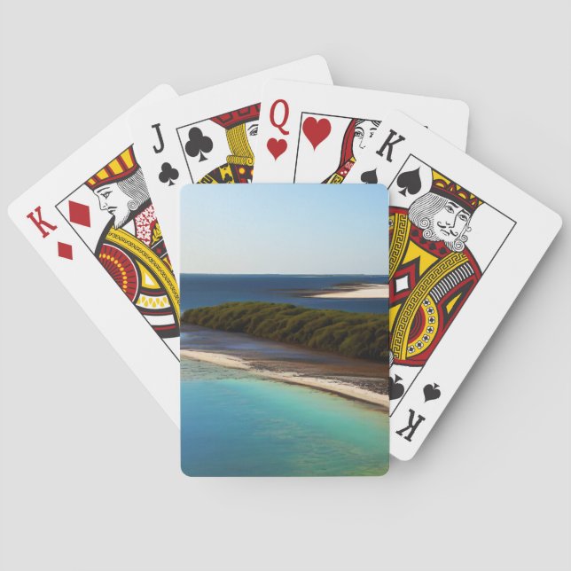 Vacker kustfrontsbild casinokort (Baksidan)