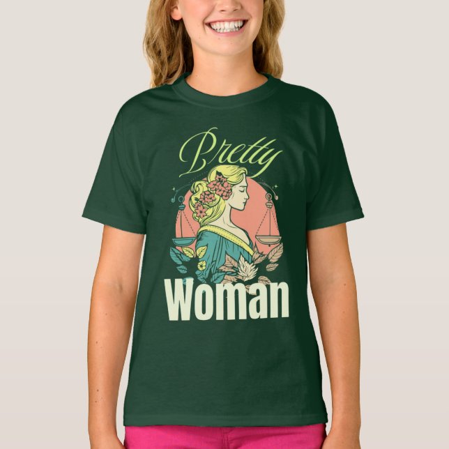 Vacker kvinna – fängslande skönhetsillustration t shirt (Framsida)