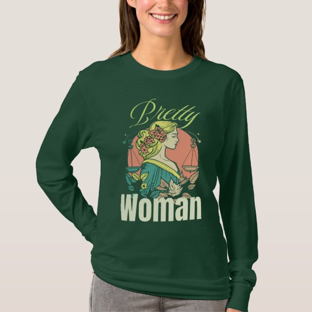 Vacker kvinna – fängslande skönhetsillustration t shirt (Framsida)