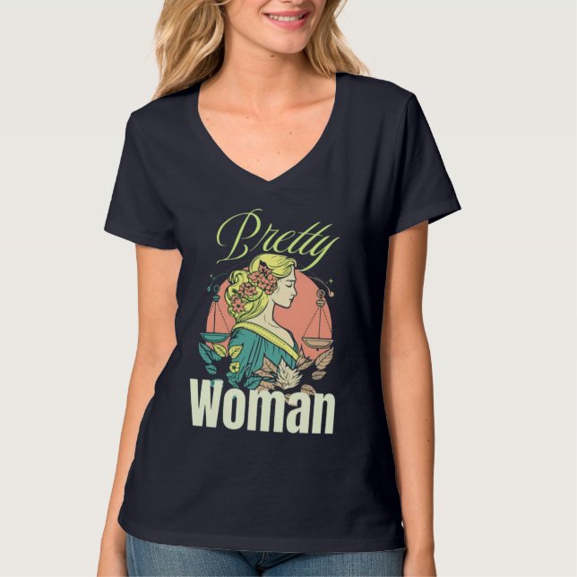 Vacker kvinna – fängslande skönhetsillustration t shirt (Framsida)