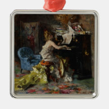 Vacker kvinna som spelar piano (av Boldini)