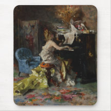 Vacker kvinna som spelar piano (av Boldini)