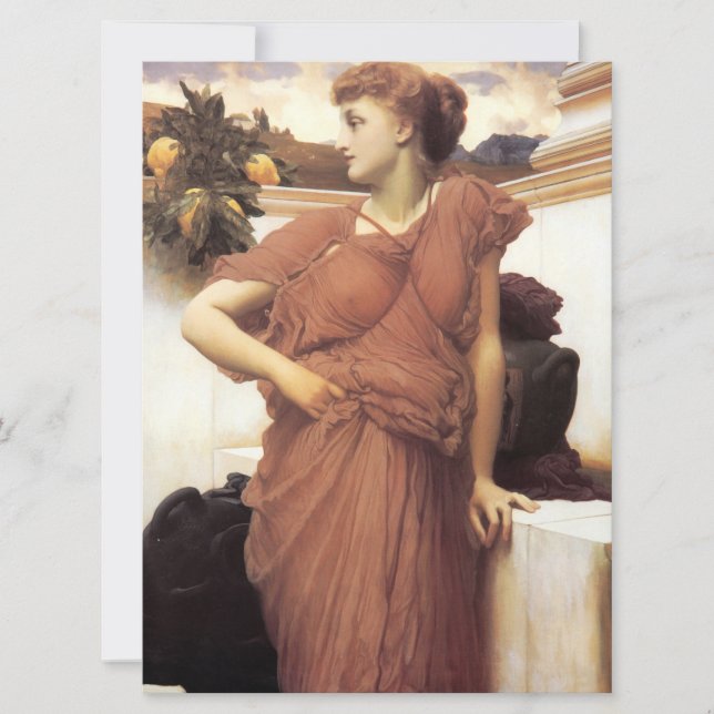 Vacker kvinna vid en fontän (Frederic Leighton) Kort (Framsida)