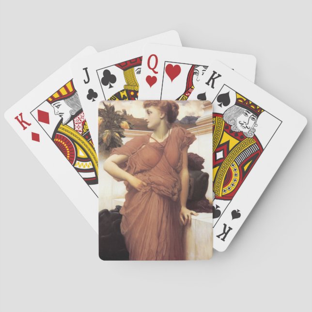 Vacker kvinna vid fontänen casinokort (Baksidan)
