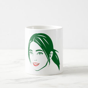 vacker kvinnas ansikte-kaffe Mugg