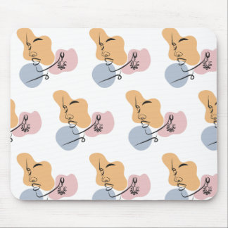 vacker kvinnlig linjekonst musmatta