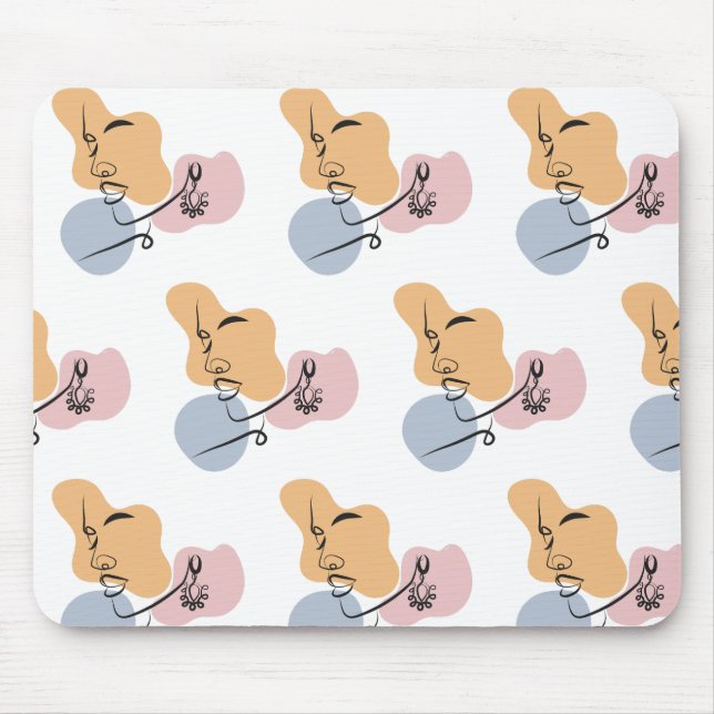 vacker kvinnlig linjekonst musmatta (Framsidan)