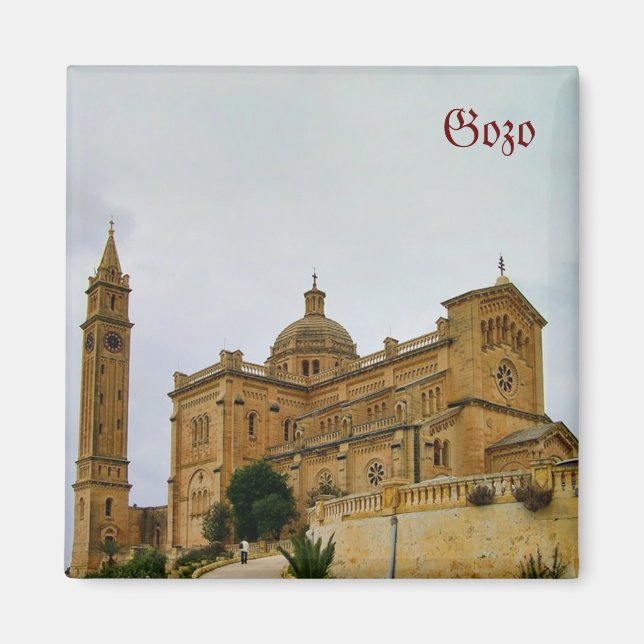 Vacker kyrka på ön Gozo, Malta Magnet (Framsidan)