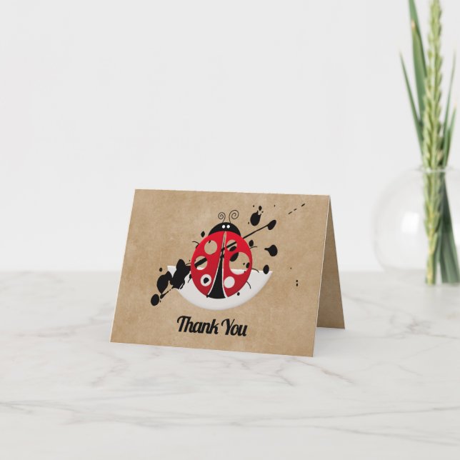 Vacker Ladybug - tackkort (Framsida)