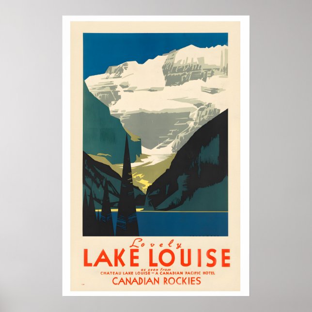 Vacker Lake Louise Kanada Vintage Resa Affisch (Framsidan)