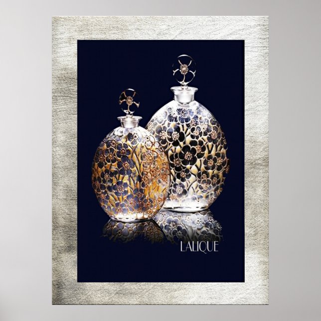 Vacker Lalique Parfym Flaskor Poster (Framsidan)