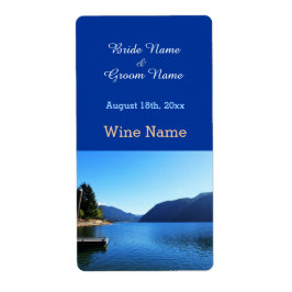 vacker landskapsfoto bröllop vin-etikett fraktsedel