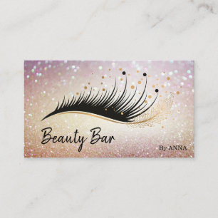 vacker, lång lash Extension Makeup Feather Visitkort