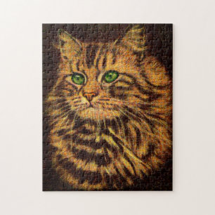 vacker, långlivad tabby katt pussel