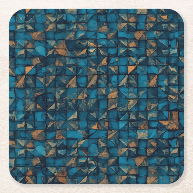 Vacker lapptäcke"look" i mörk teal underlägg papper kvadrat (Framsidan)