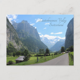 Vacker Lauterbrunnen Valley, Schweiz Vykort