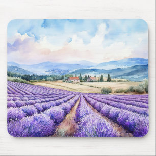 Vacker lavendelfält konst musmatta