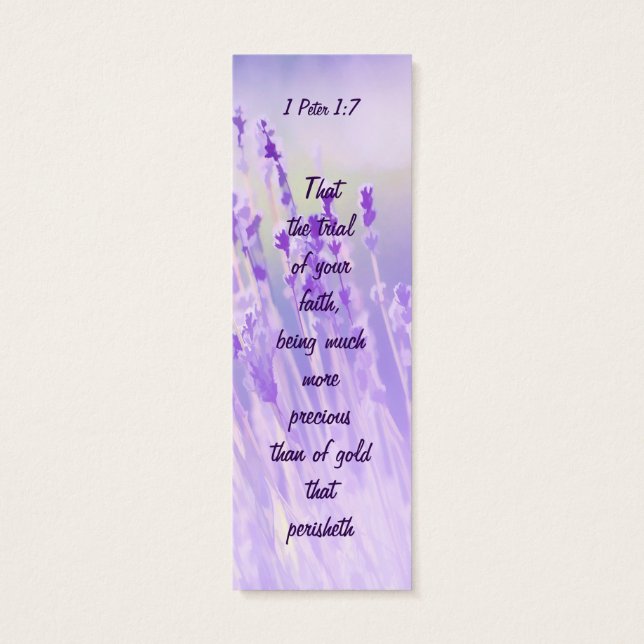 Vacker Lavender Flower Fält Bible Scripture Litet Visitkort (Baksidan)