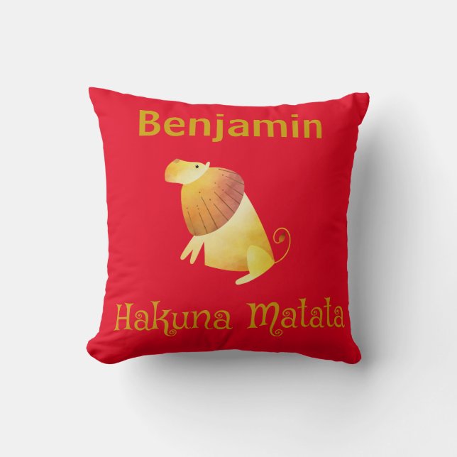 Vacker Lejon Hakuna Matata Kudde (Framsida)