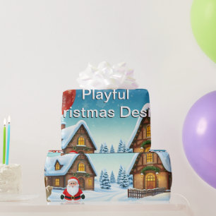 Vacker lekfull juldesign presentpapper