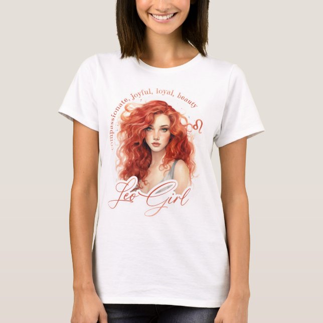 Vacker Leon Flicka Med Egenskaper T Shirt (Framsida)