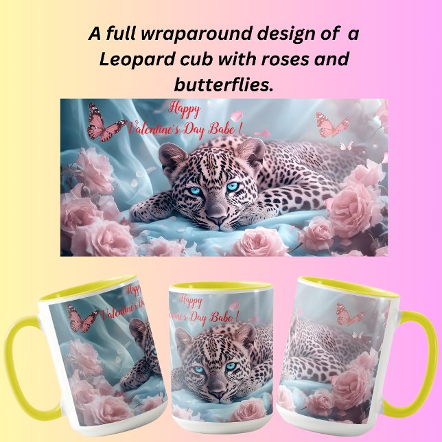 Vacker leoparddesign för alla hjärtans dag mugg (Skapare uppladdad)