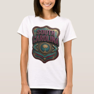 Vacker lila 3D-textkonst från SOUTH CAROLINA T Shirt