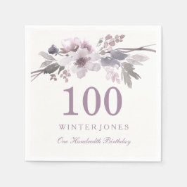 Vacker lila blomma Blommig 100-årsfest Pappersservett