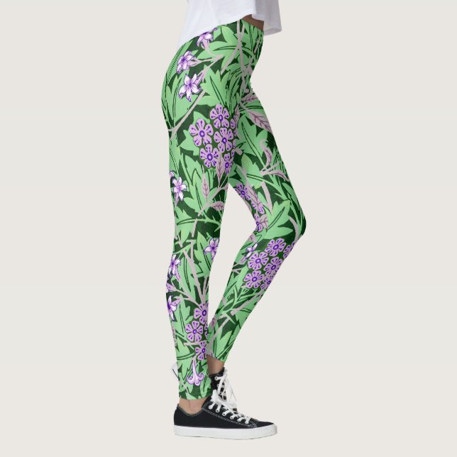 Vacker lila blommig mönster leggings (Höger)
