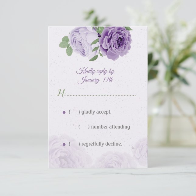 vacker lila blommor grönt löv botaniskt RS OSA Kort (Stående Fram)