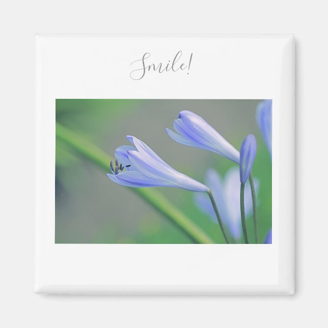 Vacker Lila blommor Smile Motivation Magnet (Framsidan)
