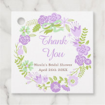 Vacker lila blomsterkrans Bröllopsdusch