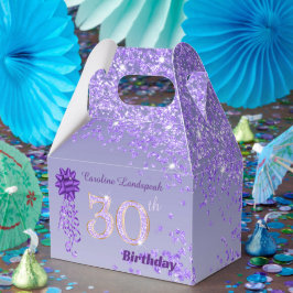 Vacker lila glitterband 30-årsdag presentaskar