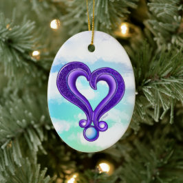 Vacker lila hjärta ornament