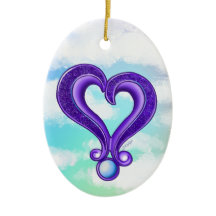 Vacker lila hjärta ornament 