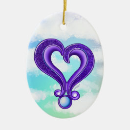 Vacker lila hjärta ornament