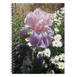 Vacker lila irisblomma blomsterfoto anteckningsbok