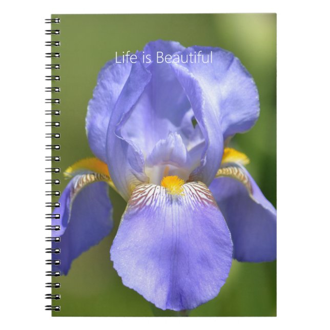Vacker lila irisblomma (min fotografering) anteckningsbok (Framsidan)