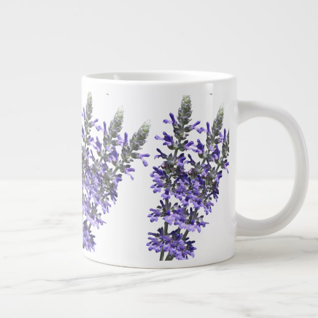 Vacker lila lavendel ört blomma på keramik jumbo mugg (Höger)