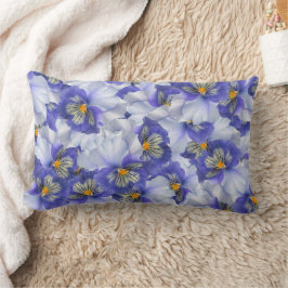 Vacker Lila och Violet Pansy Flowers Lumbarkudde
