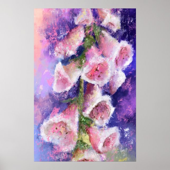 Vacker lila rosa blommor affisch (Framsidan)