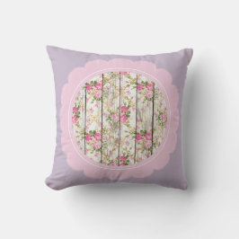 Vacker lila, rosa och vit blomster kudde