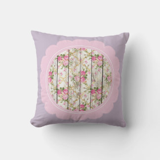 Vacker lila, rosa och vit blomster kudde