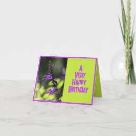Vacker Lila Salvia Flowers Birthday Kort