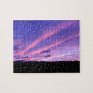 Vacker lila solnedgång Himmel Moln Natur Scen Pussel