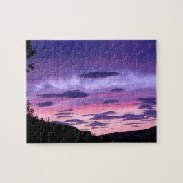 Vacker lila solnedgång Himmel Moln Natur Scen Pussel