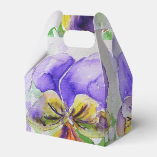 Vacker lila Viola blomsterbröllopstårta presentför Presentaskar