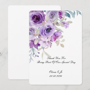 vacker lila violett tackkort spara datumet